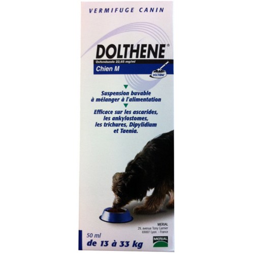 DOLTHENE CHIEN M (13-33 KG)    	fl/50 ml  	susp buv  **